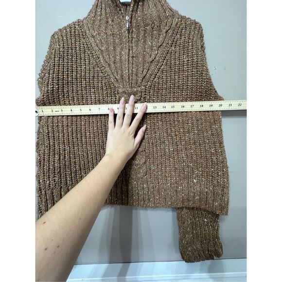 NWOT prAna Laurel Creek Silk Wool Blend 1/4 Zip Cable Knit Sweater Women's S - Picture 8 of 13